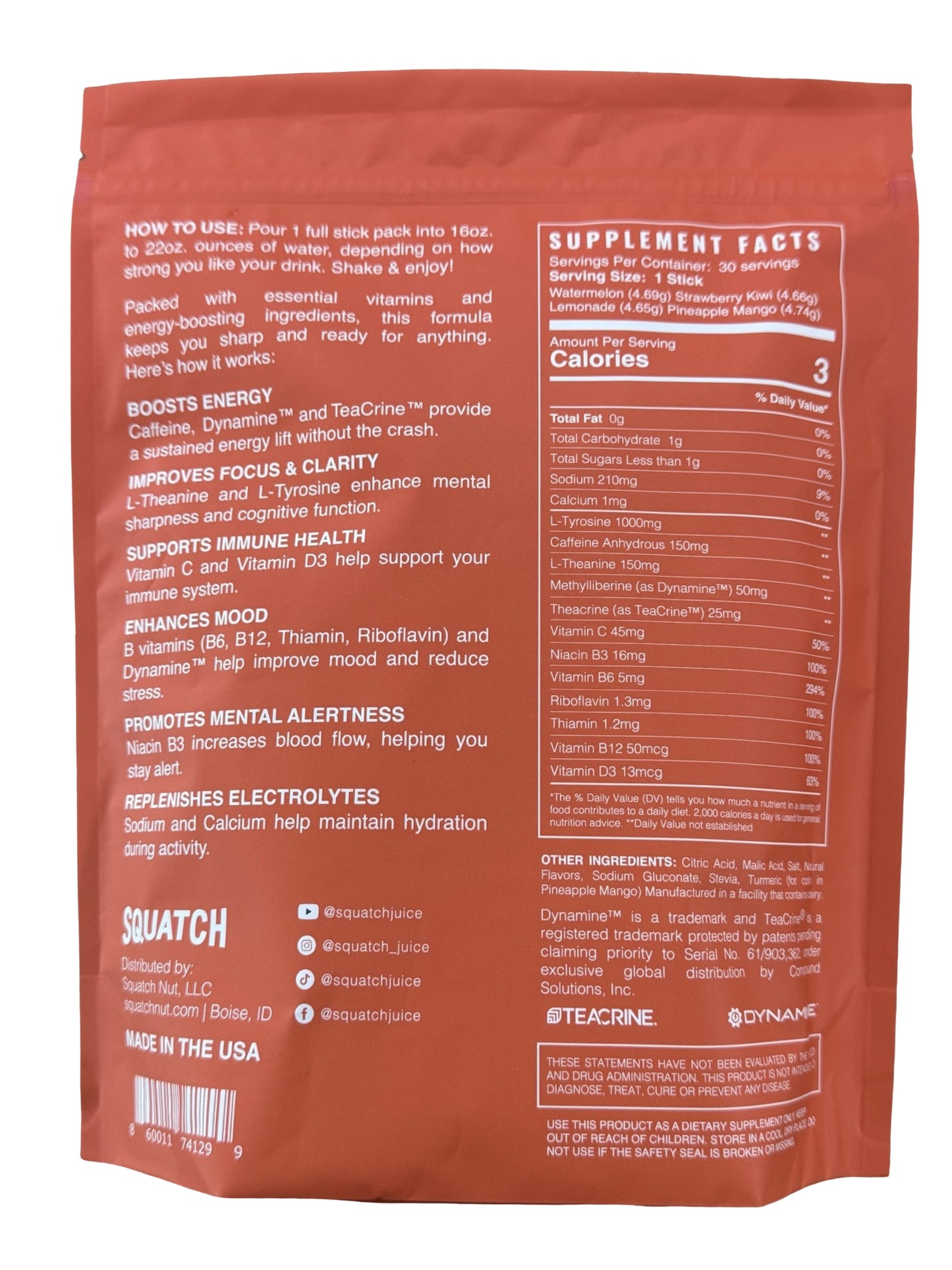 Squatch Juice Energy + Focus 4 Flavor Multipack