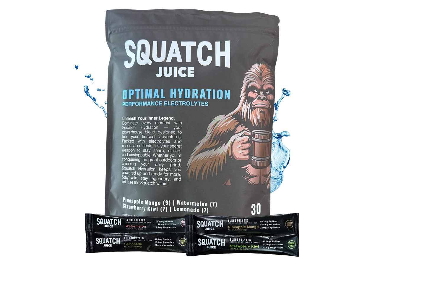 Squatch Juice Hydration - 4 Flavored Multipack